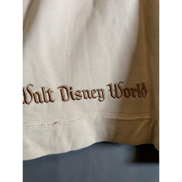 Disney Mickey Mouse Hoodie Womens XL Beige Walt Disney World Graphic Sweatshirt - Picture 6 of 6